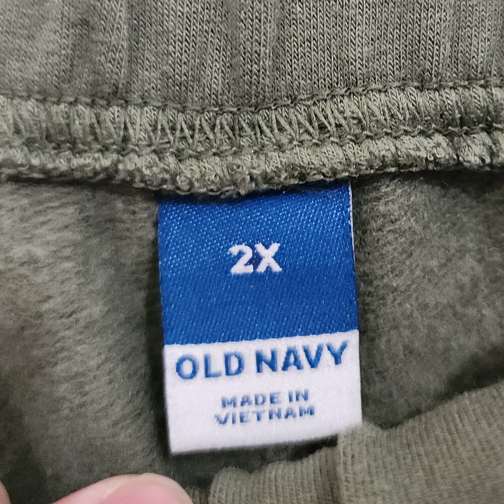 Old Navy High Waisted Fleece-Lined Sweatpants Women’s XXL Olive Green - Picture 4 of 11